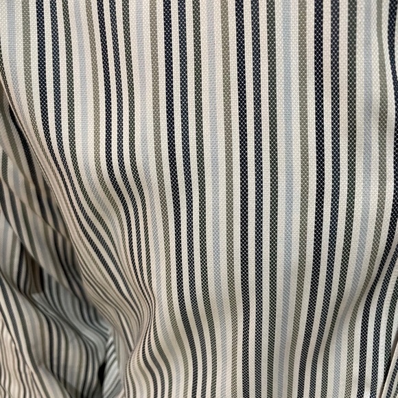 Tasso Elba Blue and Brown Striped Button Down - Picture 2 of 4
